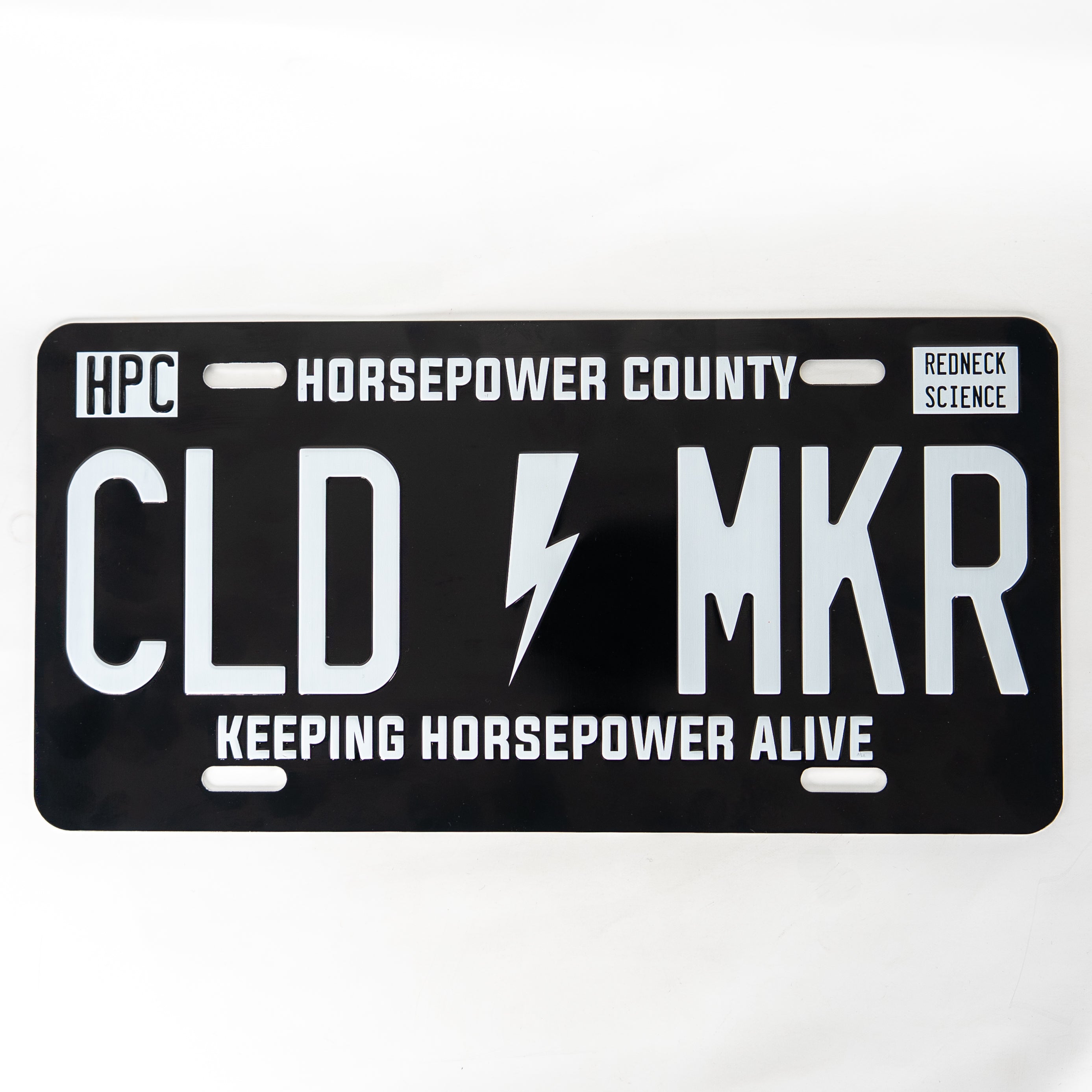 Cloud Maker License Plate - Black & White