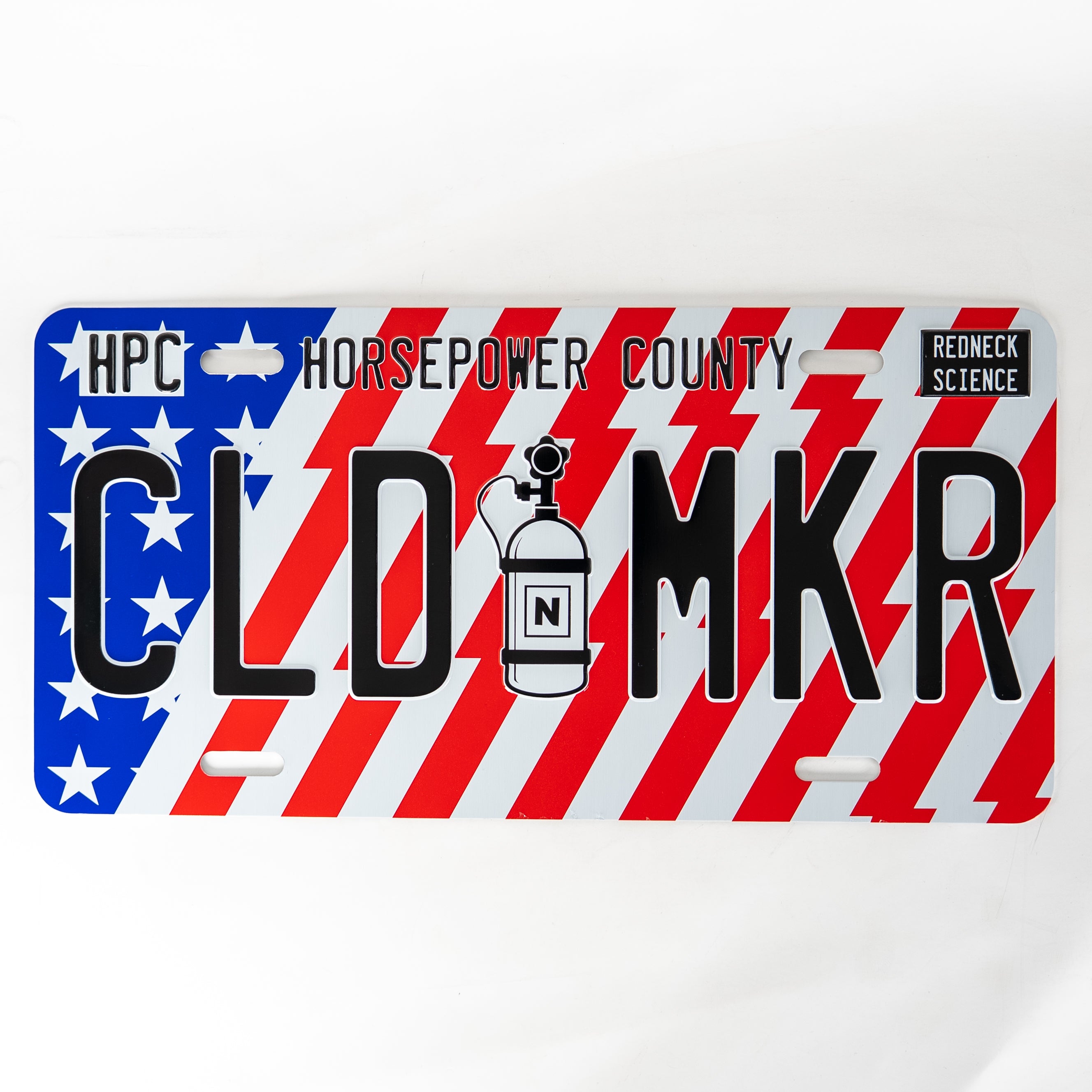 Cloud Maker License Plate - Red White & Blue