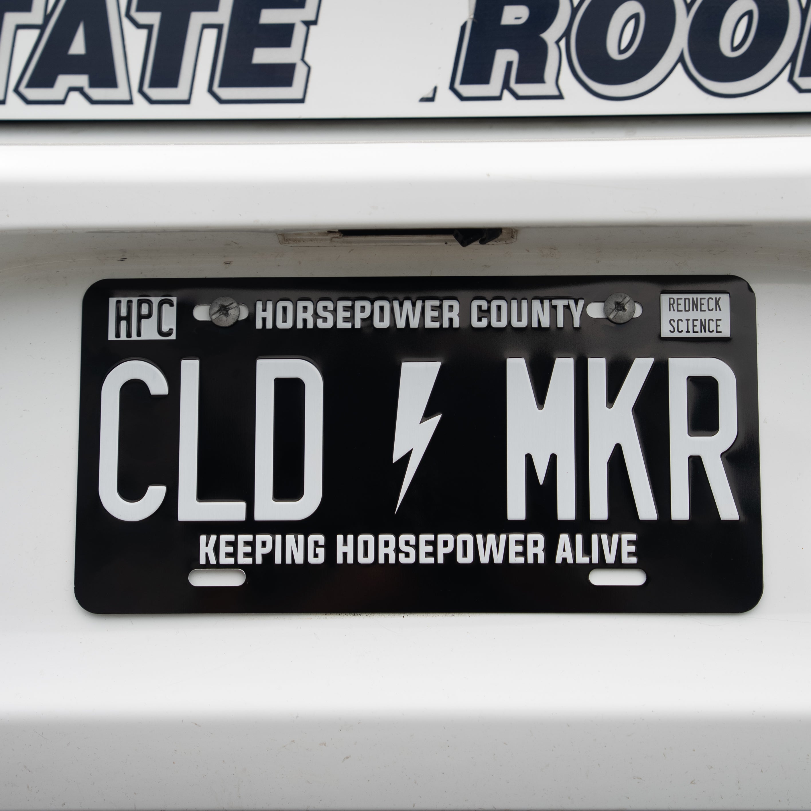 Cloud Maker License Plate - Black & White