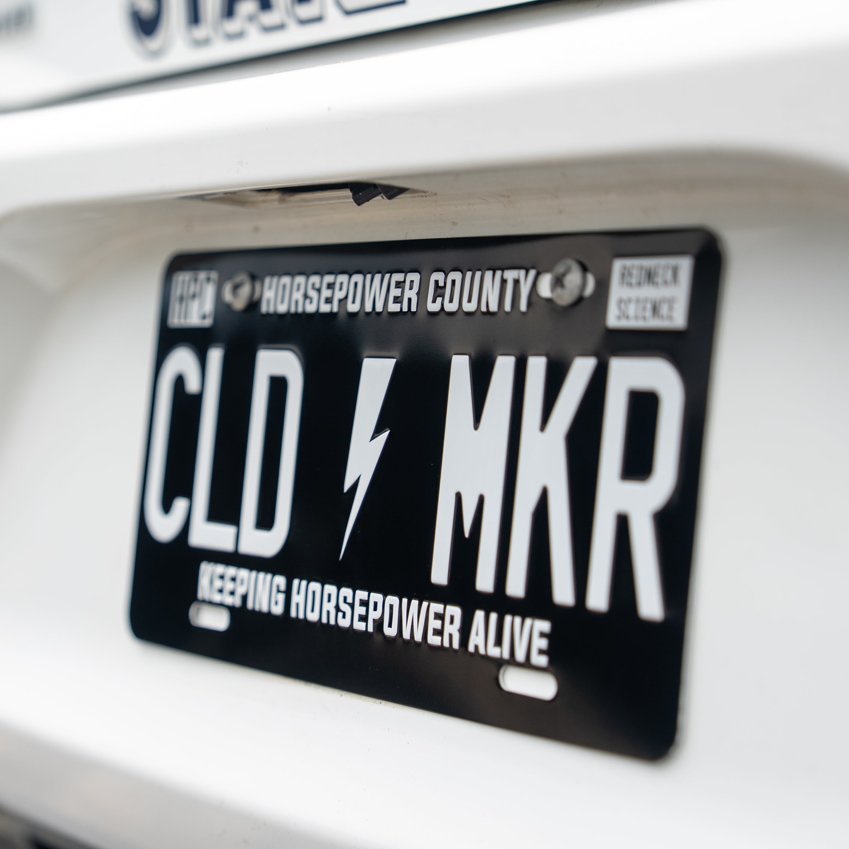Cloud Maker License Plate - Black & White