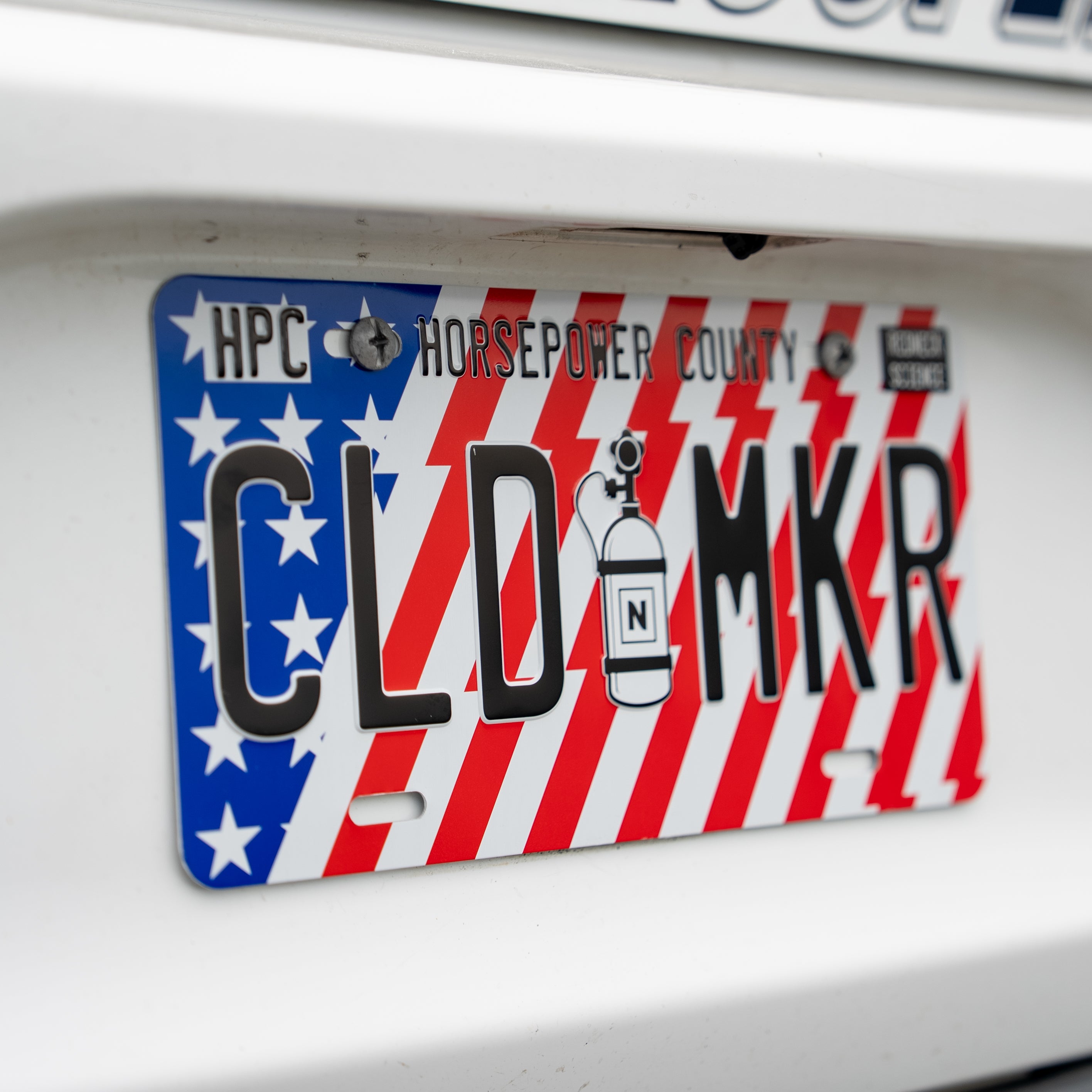 Cloud Maker License Plate - Red White & Blue