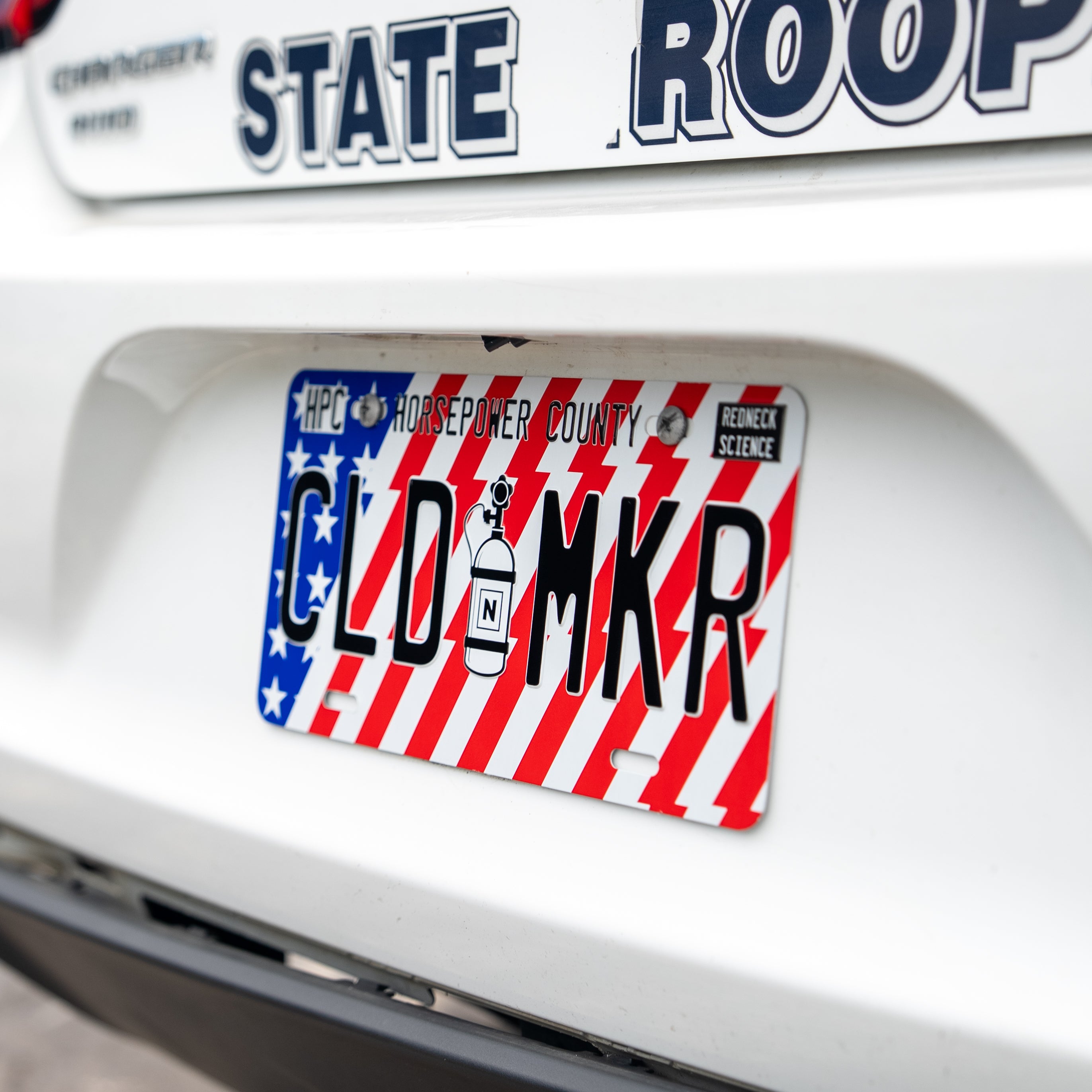 Cloud Maker License Plate - Red White & Blue