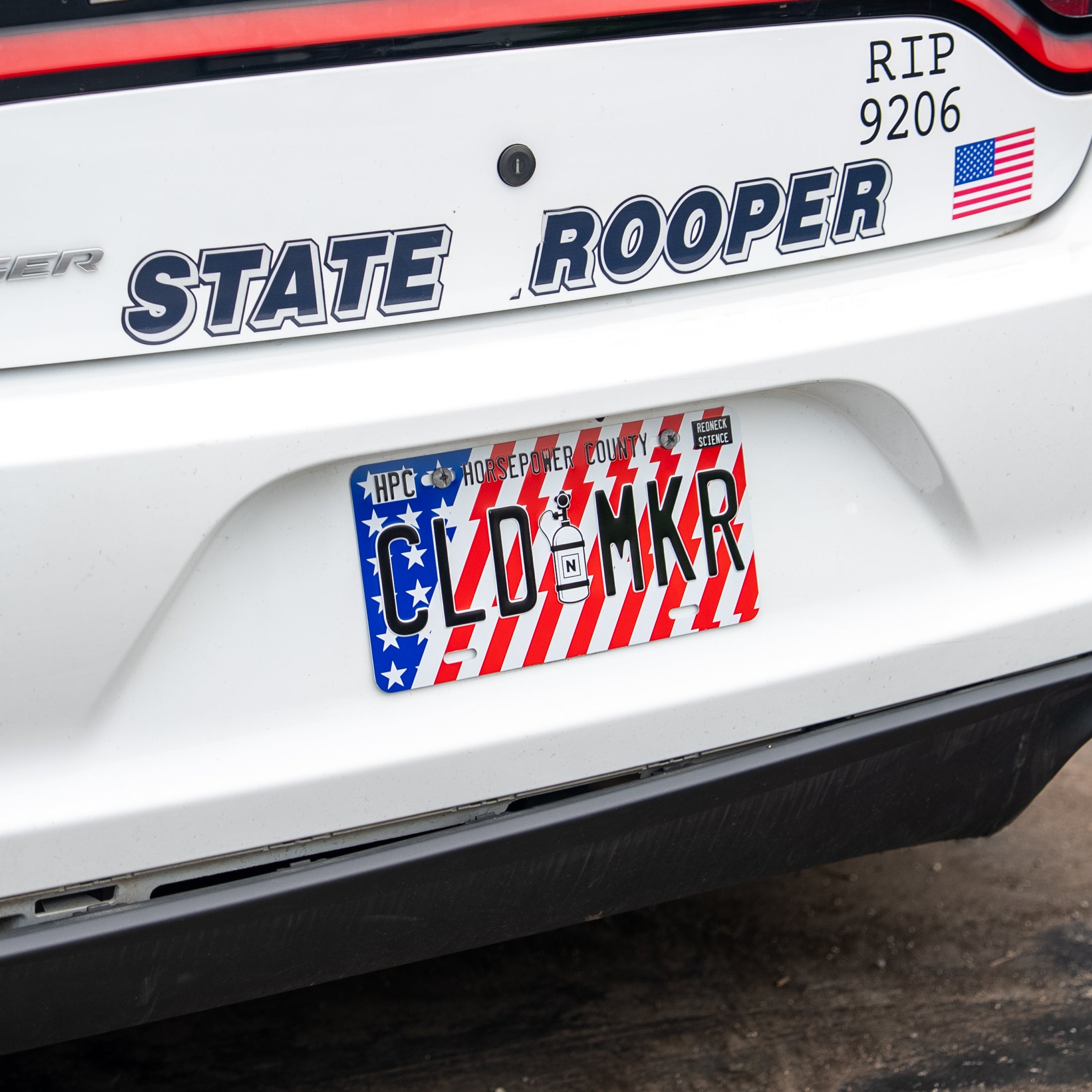 Cloud Maker License Plate - Red White & Blue