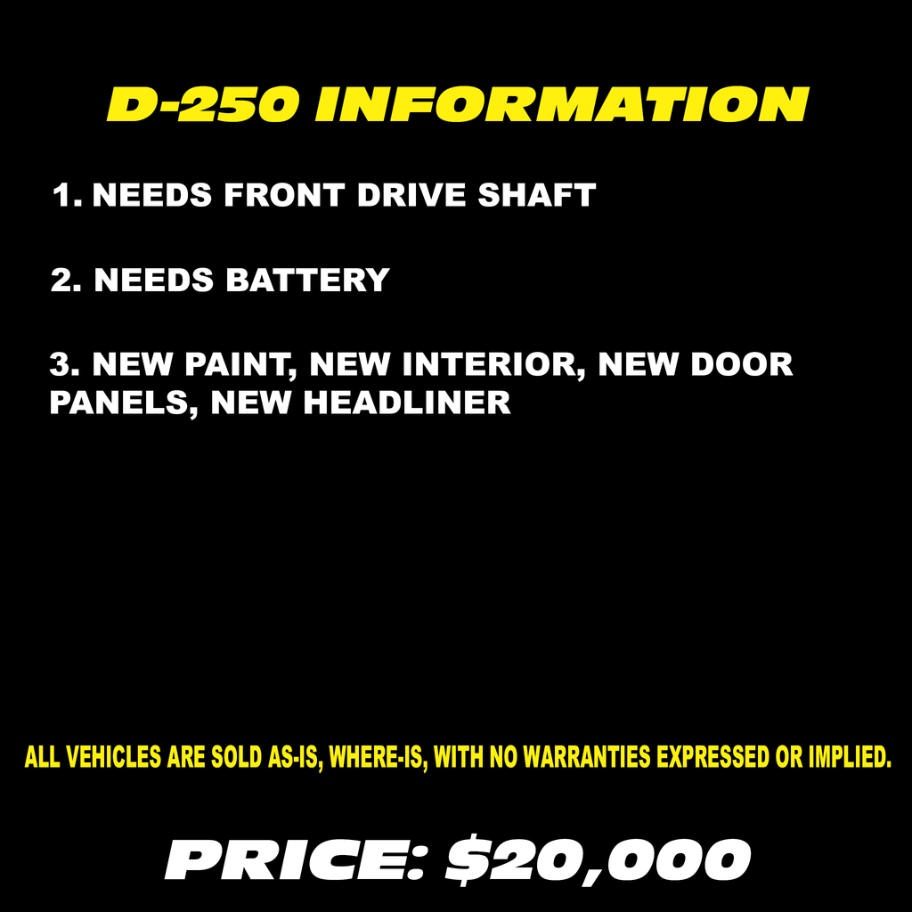 1993 DODGE D-250 | DEPOSIT ONLY