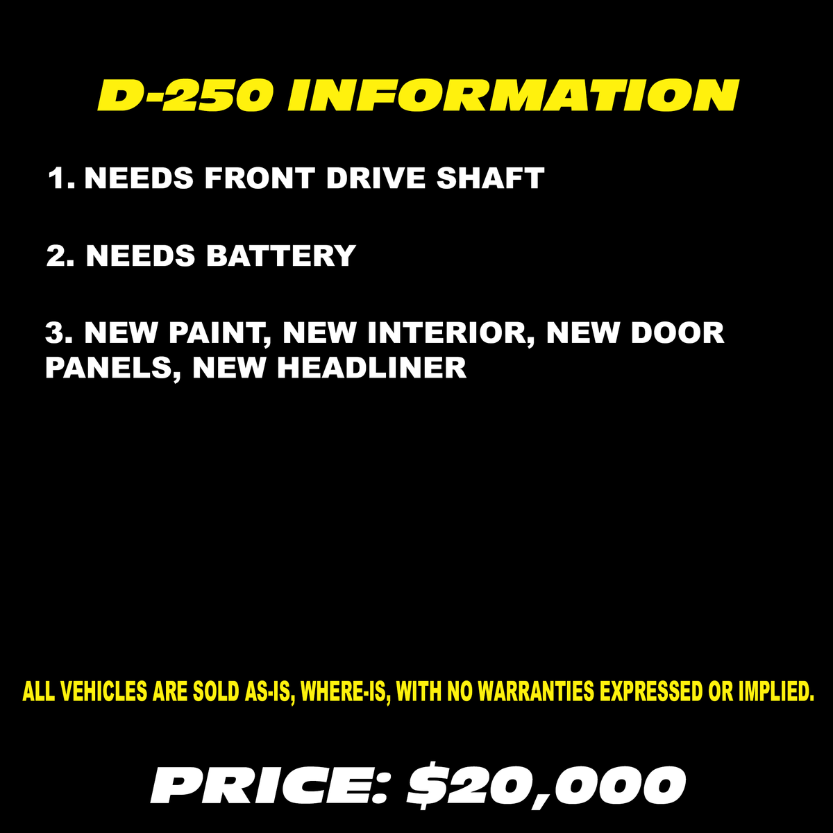 1993 DODGE D-250 | DEPOSIT ONLY