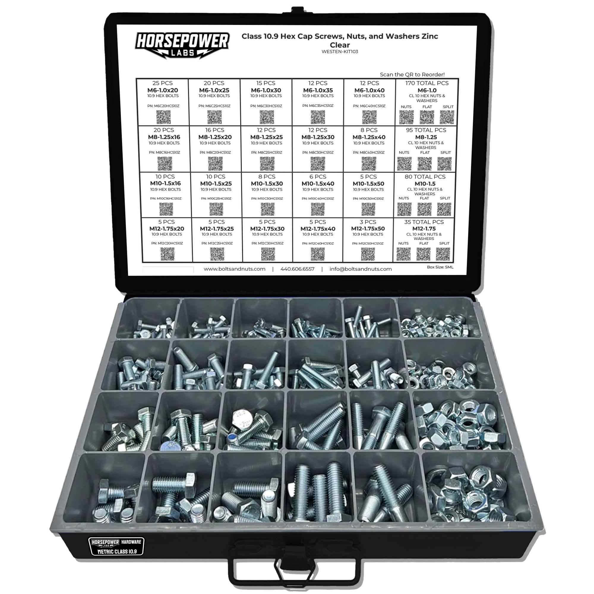 Metric Class 10.9 Coarse Thread Hex Bolt & Nut Kit