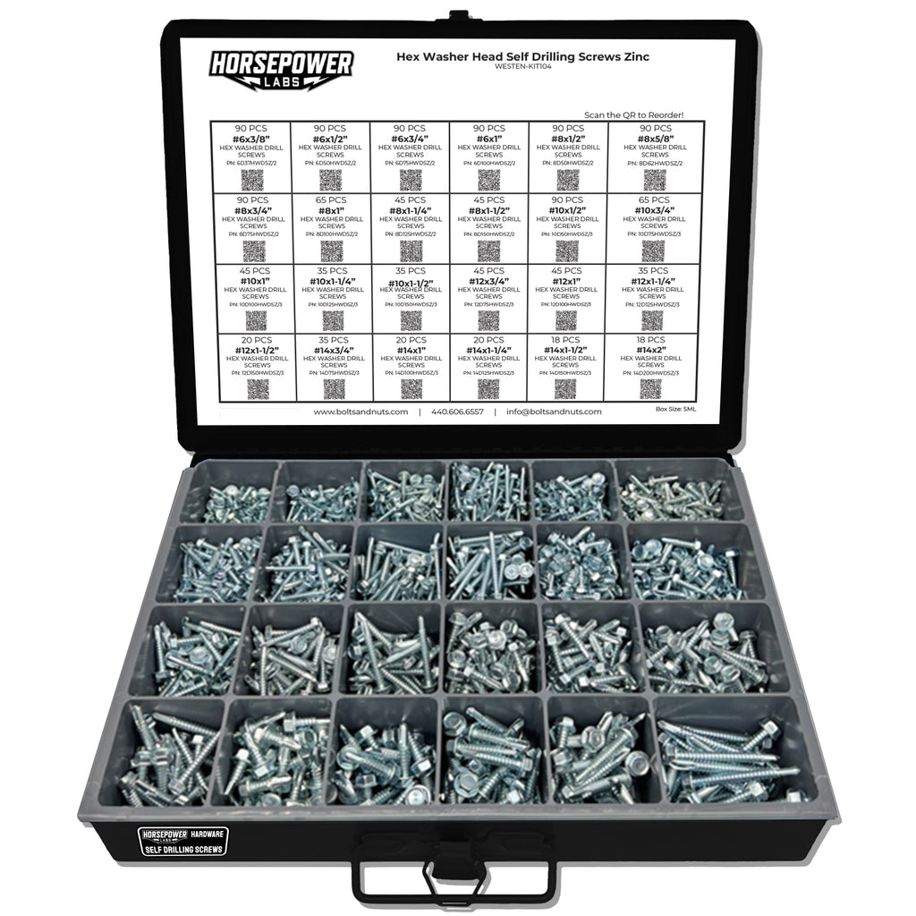 Inch Hex Washer Head Self Drilling Screws Kit