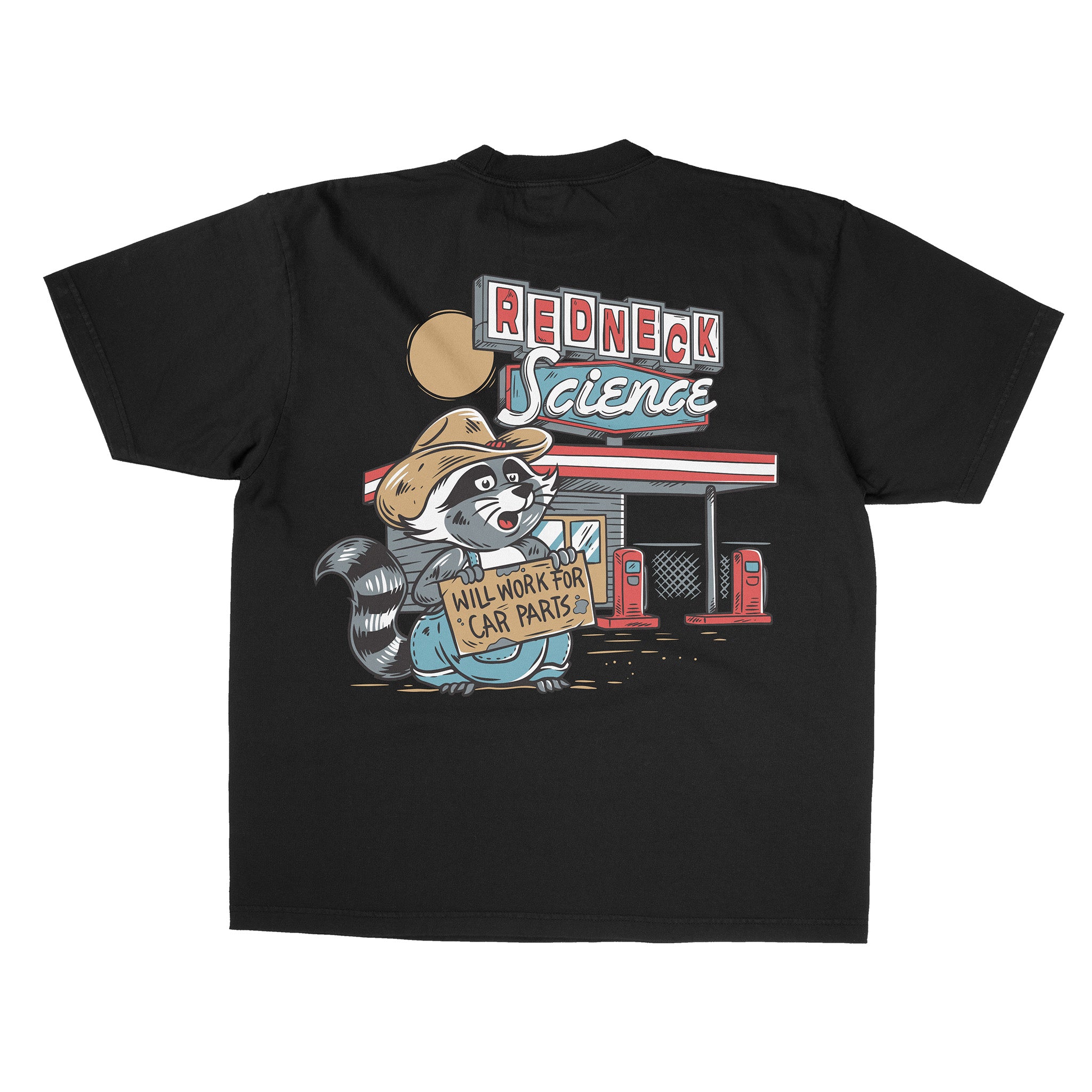 Will Work For Car Parts Racoon Tee