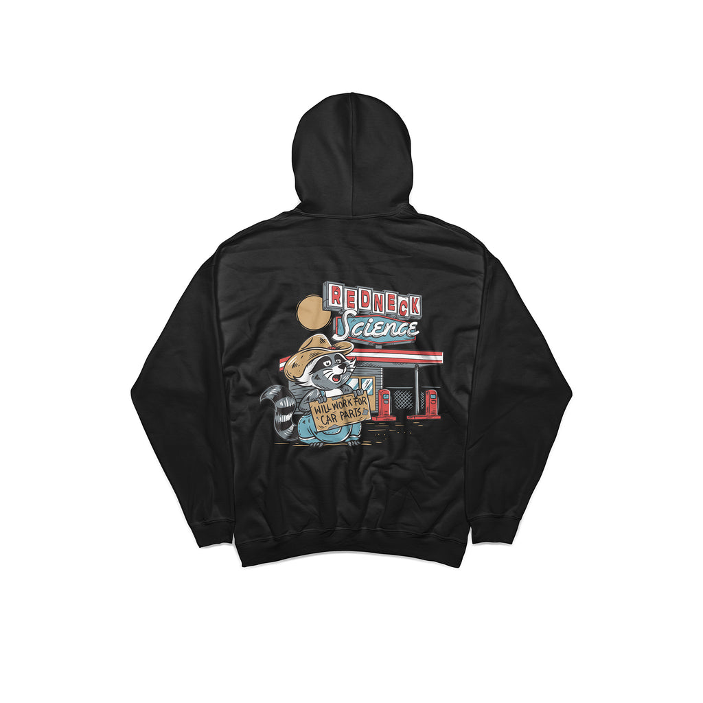 Will Work For Car Parts Racoon Hoodie