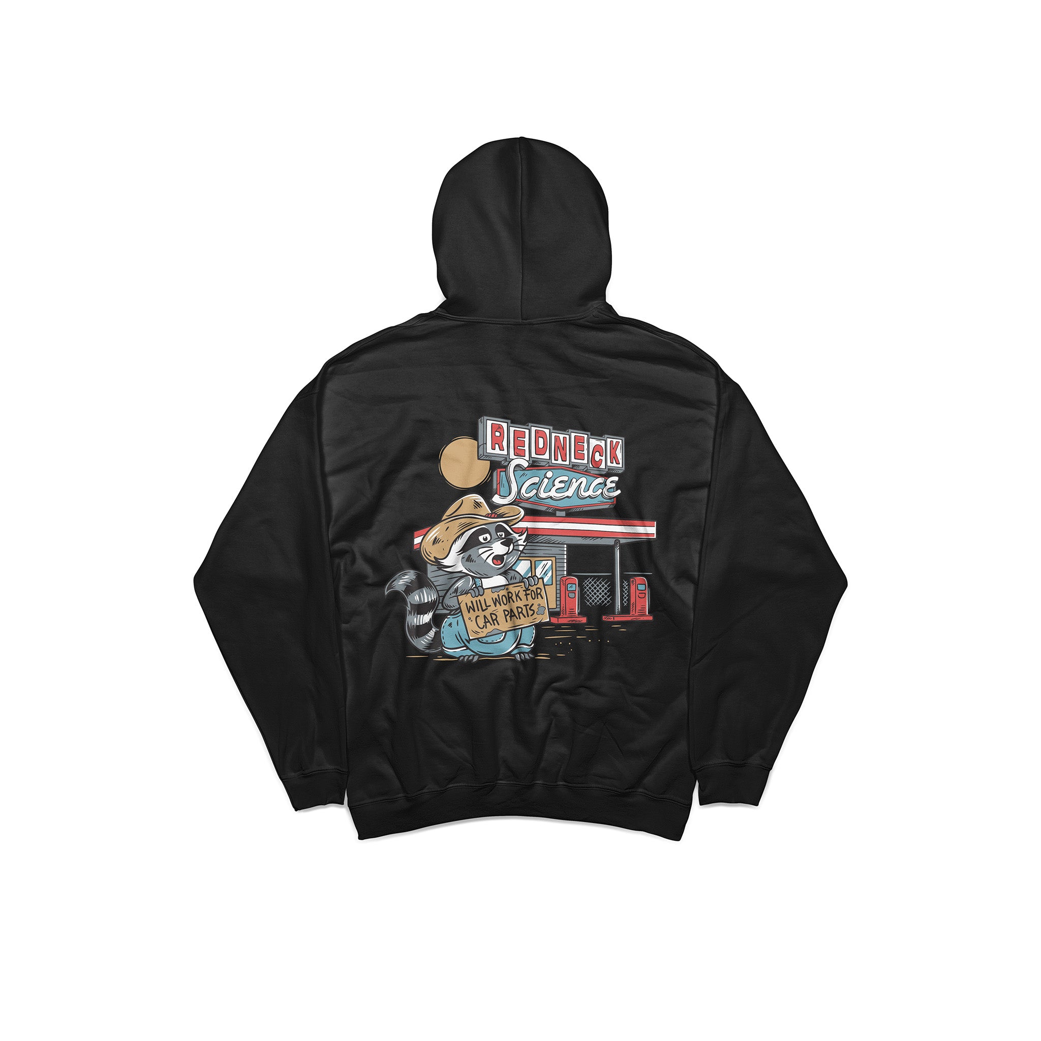Will Work For Car Parts Racoon Hoodie