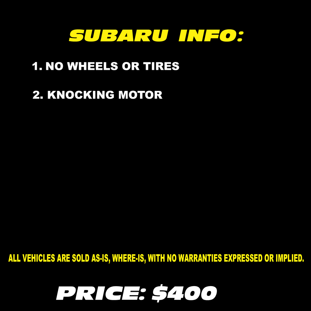 SUBARU | DEPOSIT ONLY